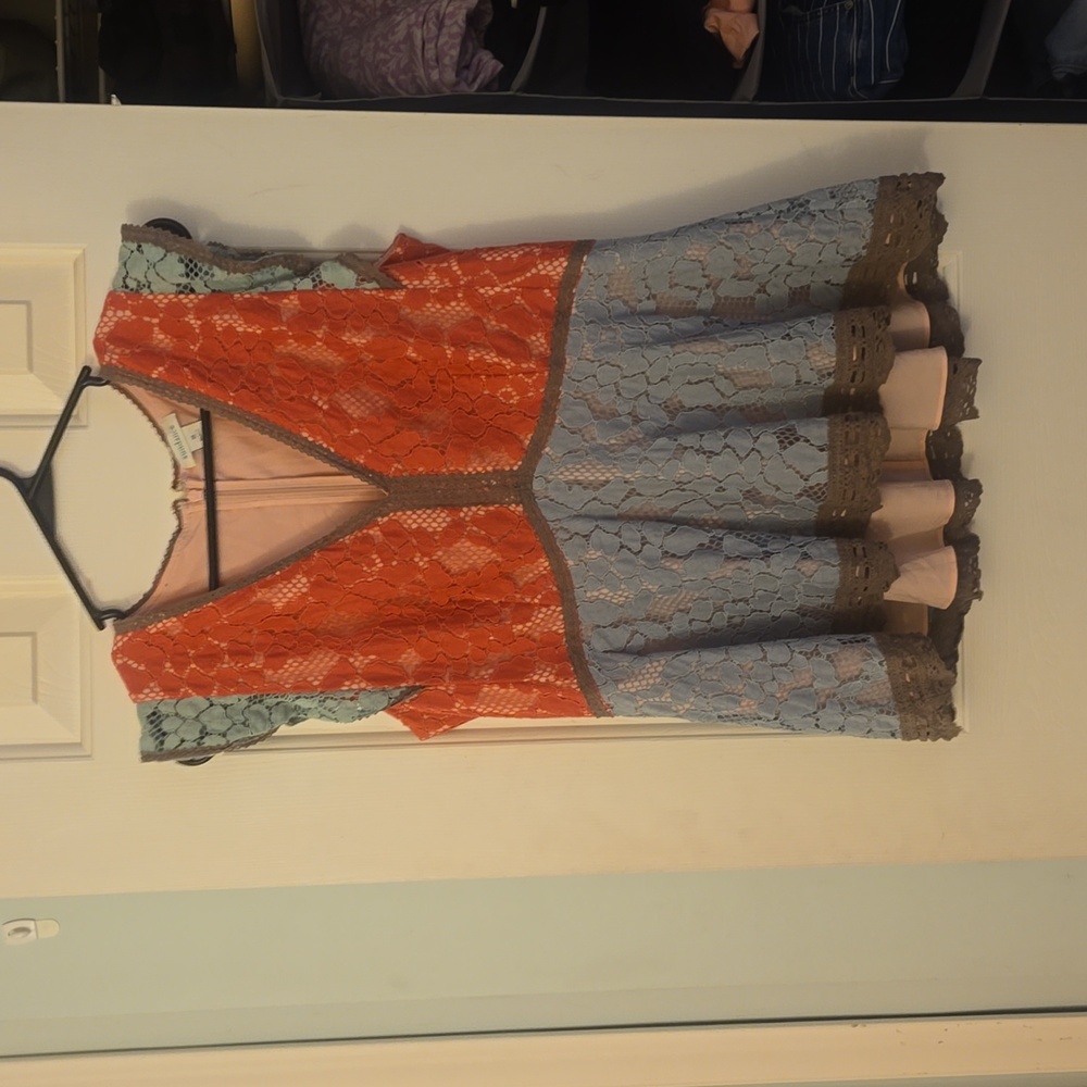 Sundance Vintage Days Lace Peplum Top Size Medium